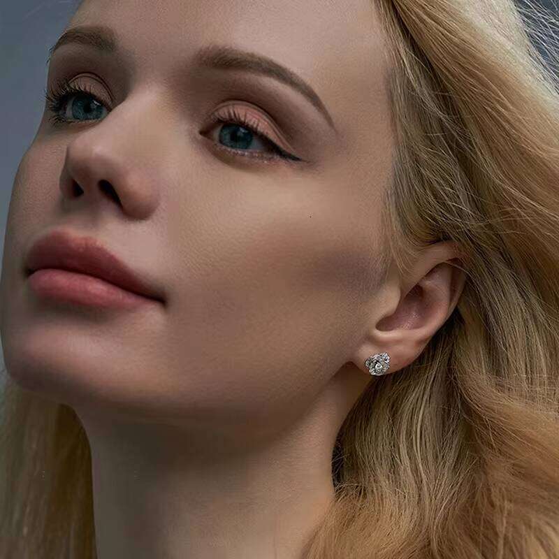 2024 Newest Customized Moissanite S Earrings Women's Unique Design Party Sparkling Shining Jewelry