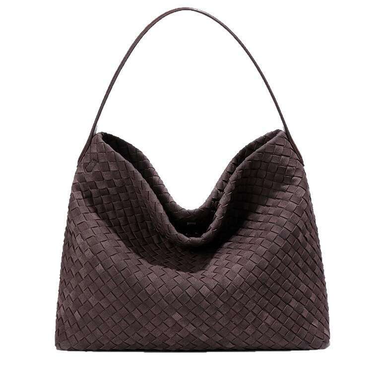 Handheld Woven Tote for Women New Large Capacity Commuter Versatile Shoulder Underarm Crossbody Bucket Bag