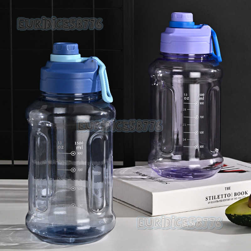 Large Capacity Water Bottle Celebrity Sports Fitness Portable Plastic Space Cup for Men and Women Students High Temperature Resistant Plastic Water H2