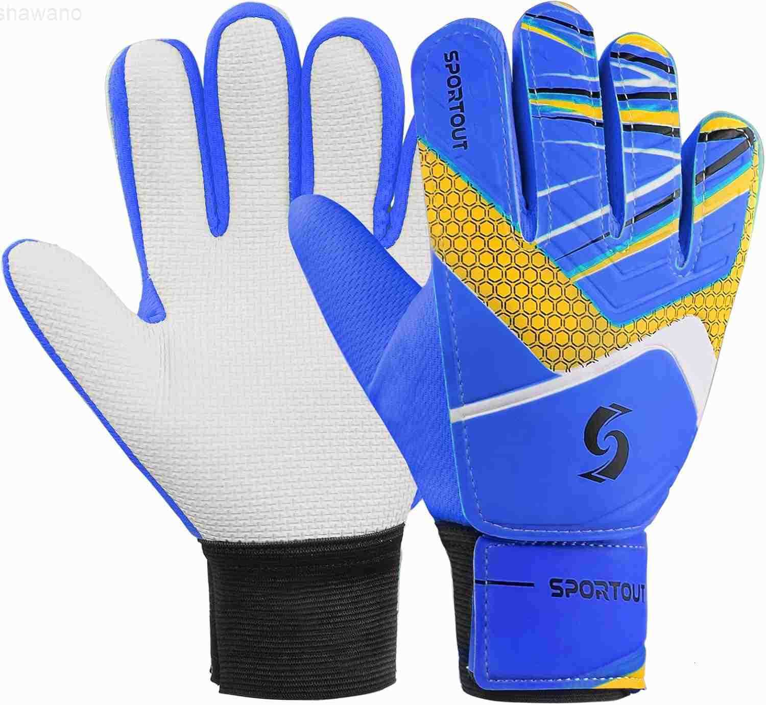 Sportout Goalkeeper Gloves Soccer Gloves with Double Wrist Protection and NonSlip Wear Resistant Latex Material to Give Protection to Prevent Injuries
