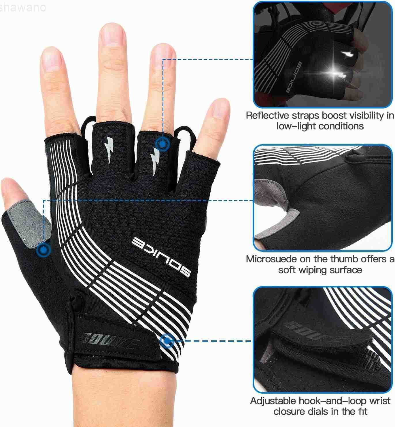 Sports Cycling Bike Gloves Padded Half Finger Bicycle Gloves with ShockAbsorbing AntiSlip Breathable MTB Road Biking Features for Men WomenW250911