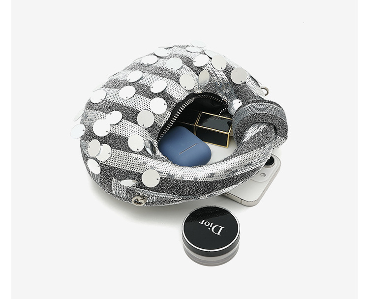 Free Shipping Designer Bag 2025 Circle Evening Bag Niche Design Full Diamond Dumpling Bag Luxury Bag Handbag Women Casual Versatile Handbag Rhinestone