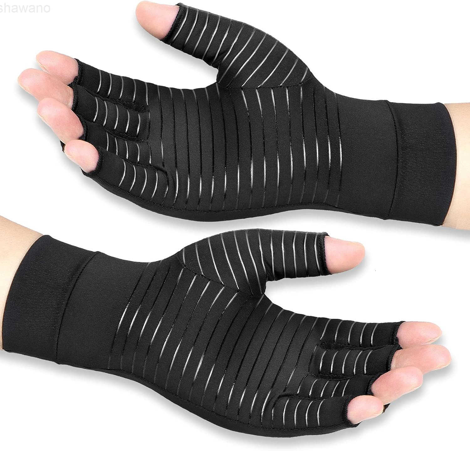 Copper Arthritis Compression Gloves Women Men Relieve Hand Pain Swelling and Carpal Tunnel Fingerless for Typing Support for Joints MediumW250911