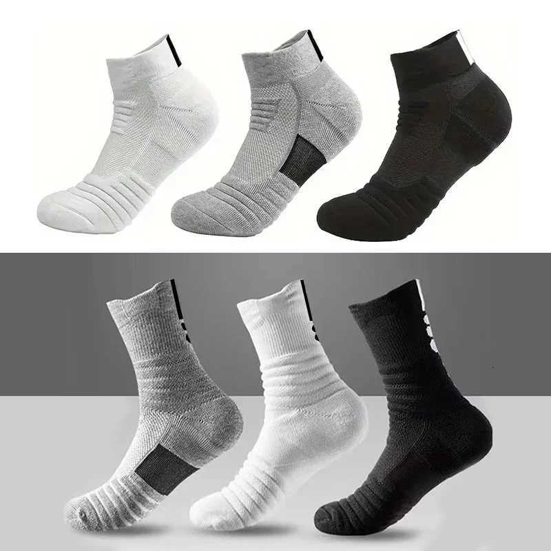3 Pairs Antislip Football Socks Men Cotton Sock Short Long Tube Soccer Basketball Sport Socks Breathable Deodorous Sock 3945 D250911