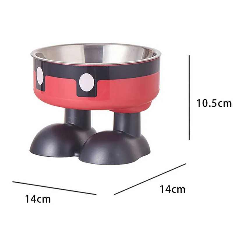 Pet Stainless Steel Bowl Anti Slip Large Capacity Dog Bowl Cat High Footed Bowl Neck Protection Pet Bowl Anti Knock Cat Bowl