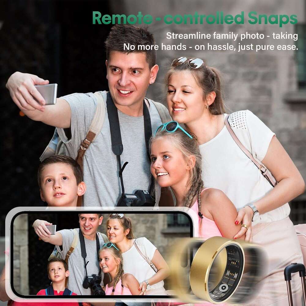 Smart Ring Health Fiess Tracker for Women Men Gold (8#)