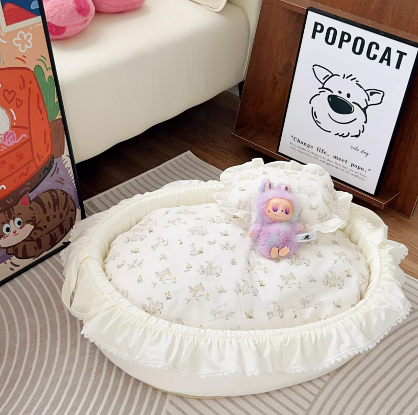 Premium Hypoallergenic Canine/Kitten Sleeping Pad with Removable Cover