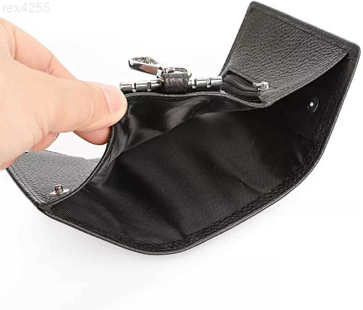 Leather Key Case Wallet Keychain Key Holder 6 Hanging Buckle Hooks Snap ClosureW250911