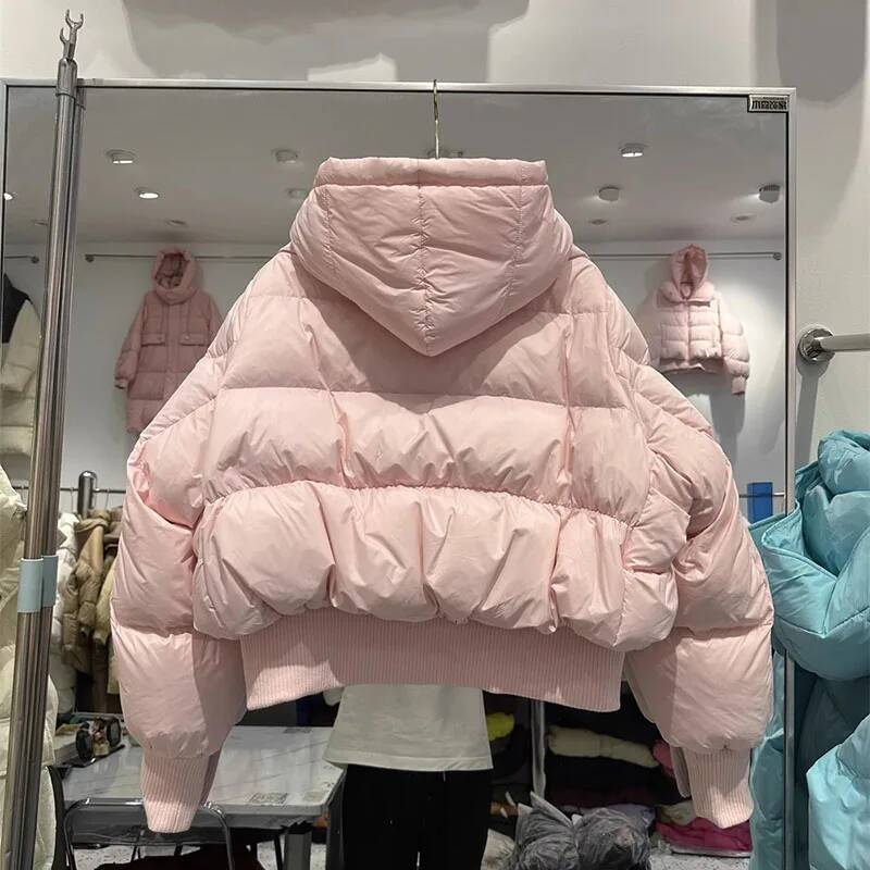 White Duck Overcoat 2025 New Winter Fashion High Quality Warm Hooded Short Casual Women Down Jacket H236