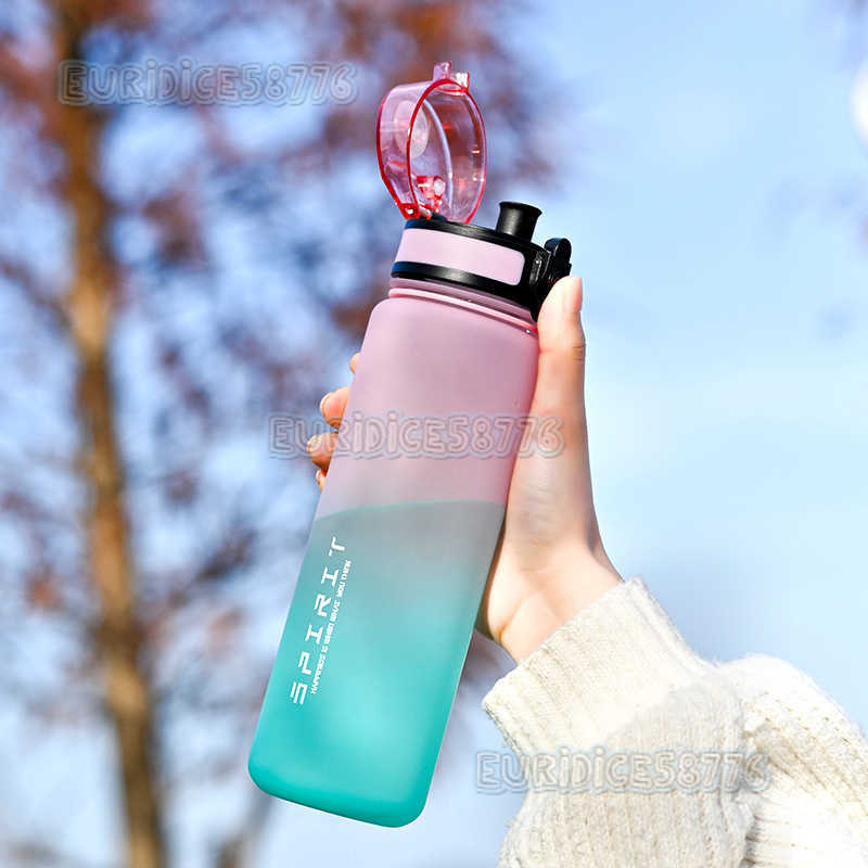 Minimalist Sports Water Cup for Male and Female Students Outdoor Portable Kettle Fitness High Aesthetic Value Casual with Tea Compartment Plastic H250