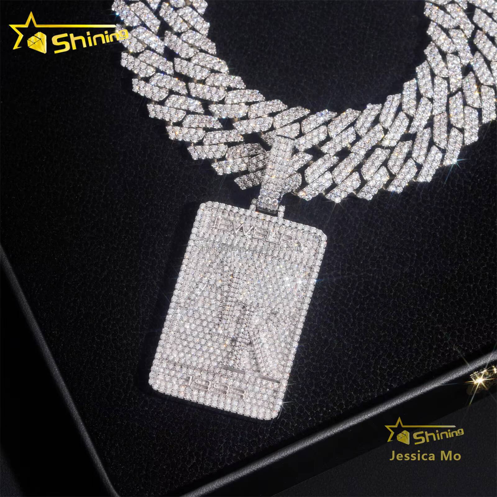 Personalized Rapper Luxury Jewelry Iced Out Honey Comb Setting VVS Moissanite Diamond S925 Silver Pendant for Necklace