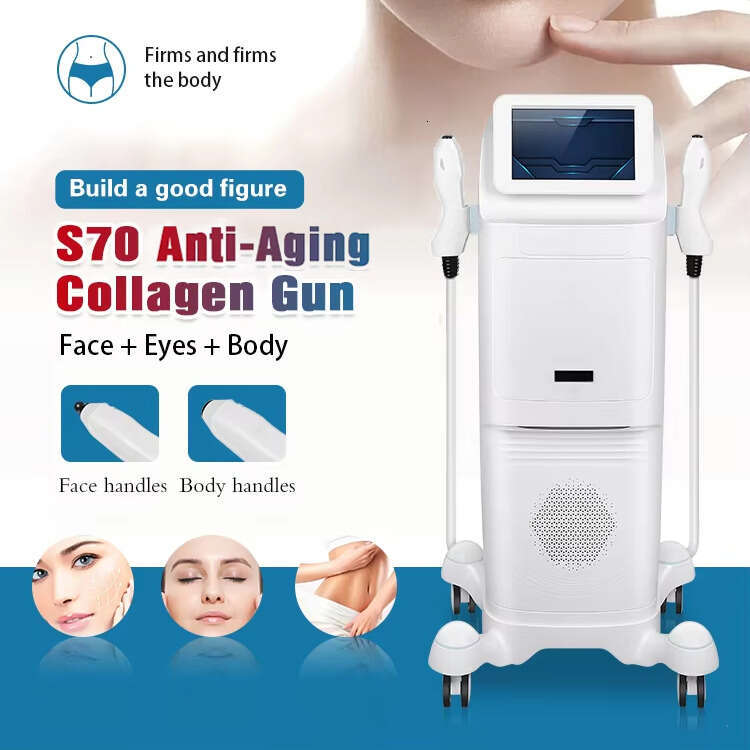Hot Factory Outlet RF Collagen Gun 2 Handles Face Lifting Elastic Fiber Regeneration Body Shaping Fat Burning Radio Frequency Machine For Face & Body 