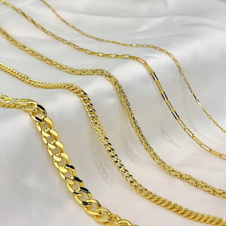 Wholesale Custom Trendy 925 Sterling Silver Gold Plated Hiphop Byzantine Miami Cuban Link Chain for Men Women