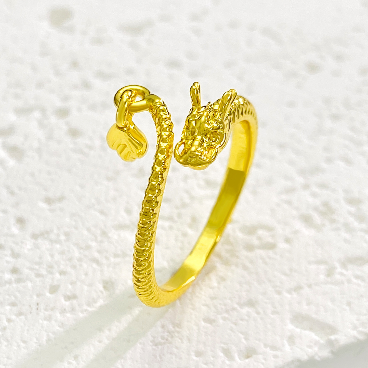 Chinese Style Tail Women, Zoc Alloy Open Finger For The Year Of Birth, Scale Coiled Dragon Ring Trend