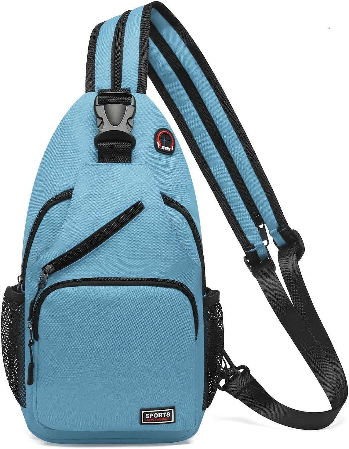 Sling Bag Crossbody Backpack 11Inch Pads Bags with Headphone Jack Shoulder Bag Casual Pack for Women Men Hiking Travel Cycling WhiteW250911