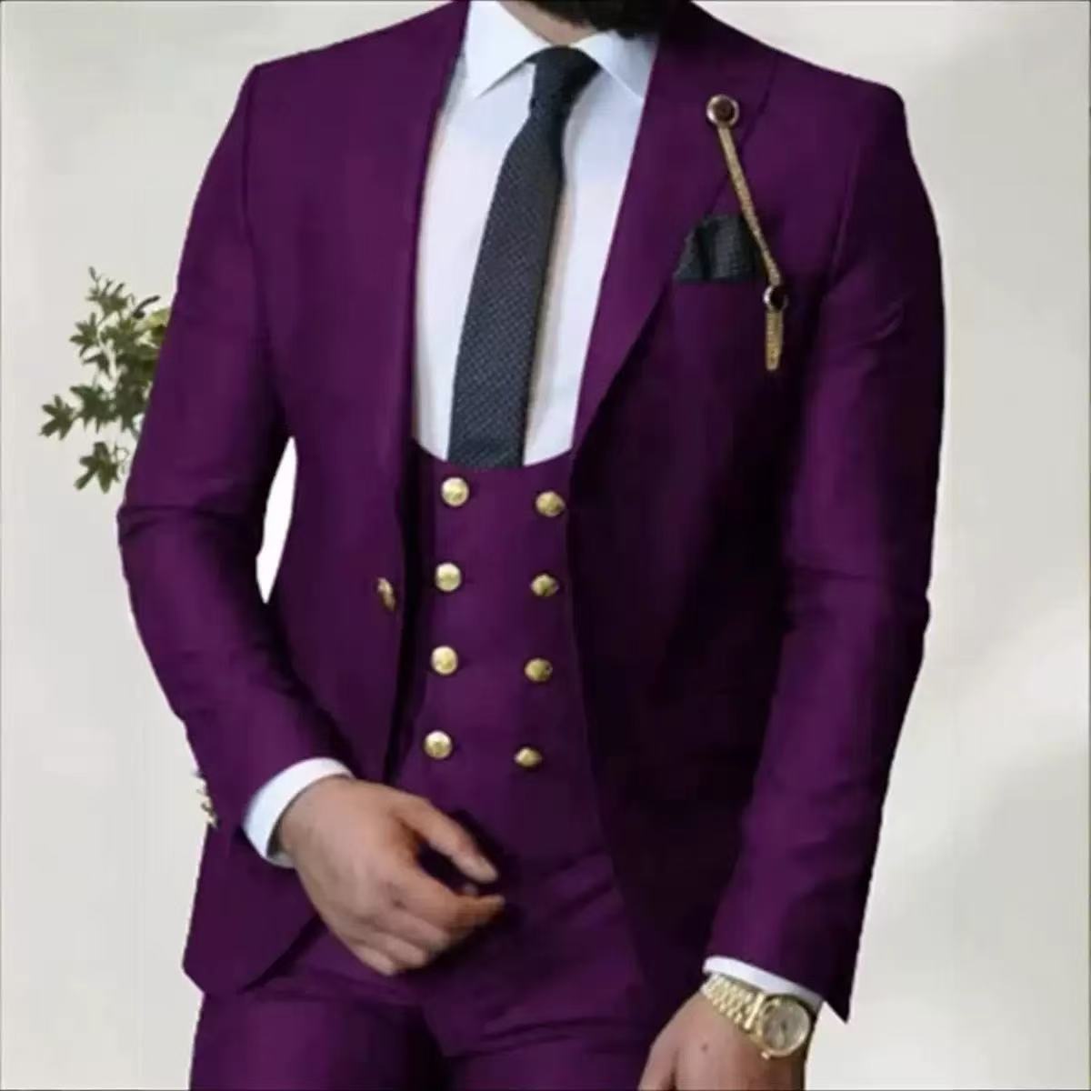T1717 Men's Casual Suit Business Solid Color Suit