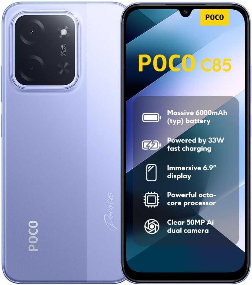 Xiaomi POCO C85 NFC, 8+256GB,MediaTek Helio G81-Ultra, 6.9", 120 Hz, 50 MP Camera, 6000 mAh Battery, IP64