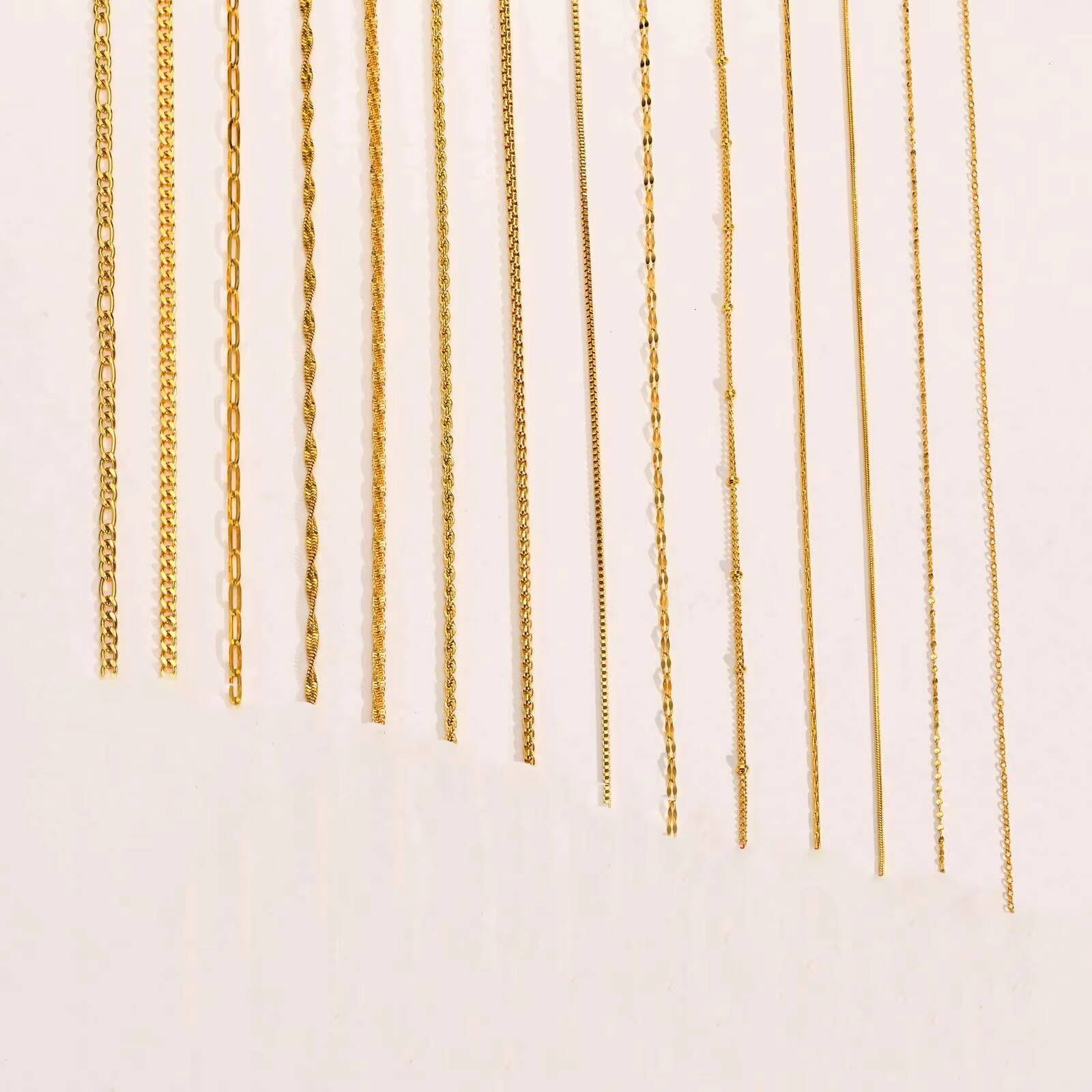 Non Tarnish Fashion Jewelry Stainless Steel Cuban Link Chain 18k Gold Plated Rope Snake Chain Necklace for Man Women