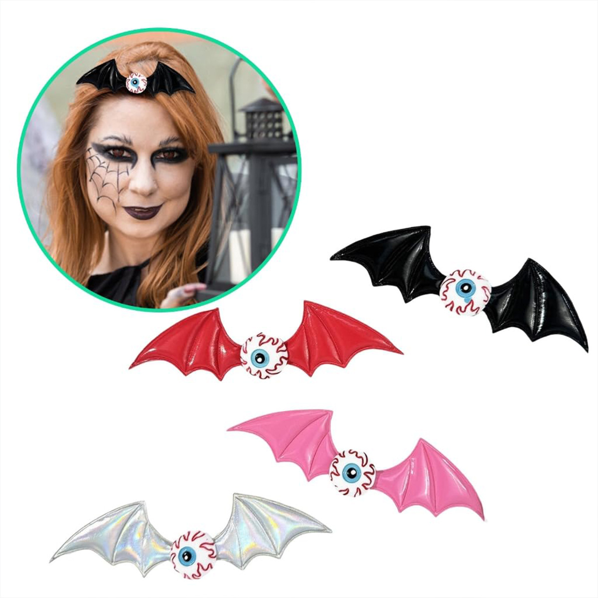 Stage Wear Halloween Hair Accessories - Dark Series Funny Pumpkin Cyclops Devil Bat Wings Side Hair Clips