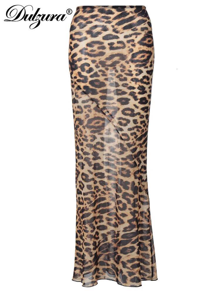 Dulzura Sexy Elegant Skirt Leopard Printed Maxi Women Skirts 2024 Lady Y2K Clothes Office Club Party Casual Streetwear Wholesale dongdumaoyi