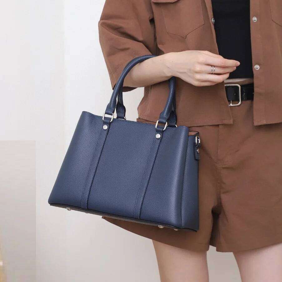 New Genuine Tote Bag Large Cow Leather Handbag Women Fashion Ladies Cowhide Shoulder Or Crossbody Bags