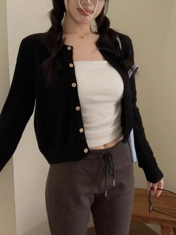 Autumn Winter Long Sleeve Sweater Coat Women Fashion Buttons Knitted Cardigan Office Lady Casual Slim Knit Clothes 250911