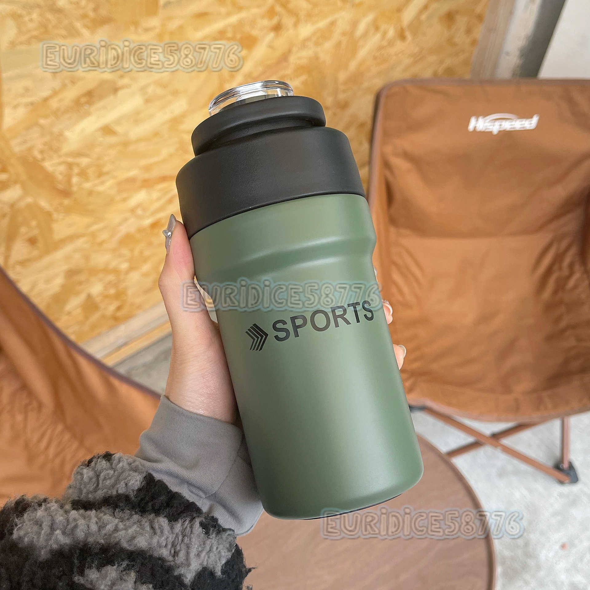 Coffee Thermos Convenient Female High Beauty Water Cup Design Sense Small Boys Double Drink Portable Cup Outdoor with Straw H250911