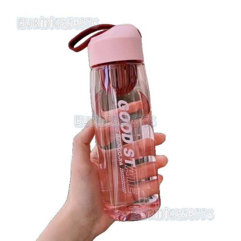 New Large Capacity Water Bottle High Aesthetic Outdoor Portable Cup Creative with Handle Strap Sports Plastic Water H250911
