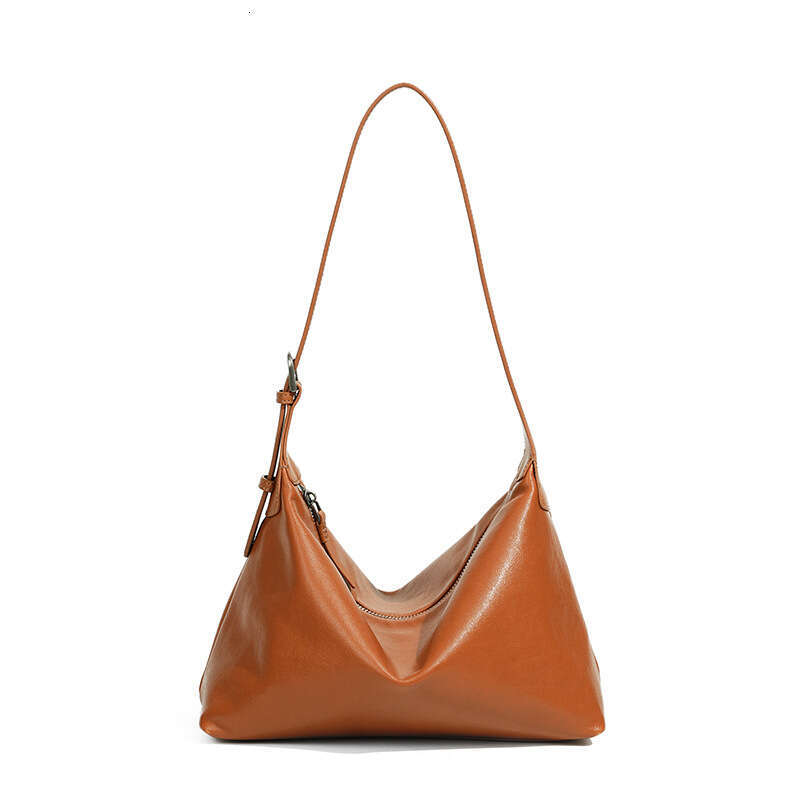 Luxury bag Top Layer Vegetable Tanned High End Single Shoulder Dumpling Commuter Versatile Large Capacity Genuine Leather Hobo Underarm Bag