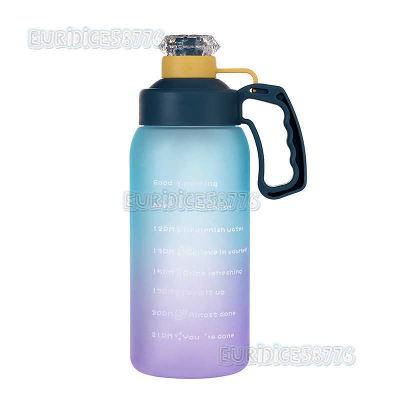 Gorgeous Gradient Space Plastic Cup Sports Water Cup Female Summer Portable Large Capacity Water Cup Straw Plastic Cup H250911