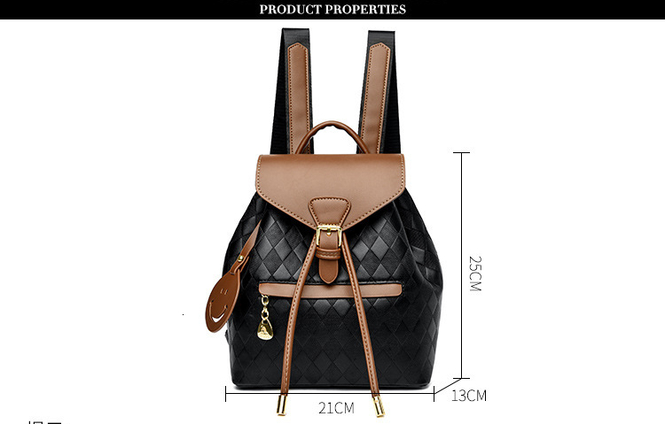 Free Shipping Designer Bag Luxury Bag Backpack For Women 2025 New PU Retro Color-block Women's Shoulder Bag Soft Leather Fashion Bag College Stud
