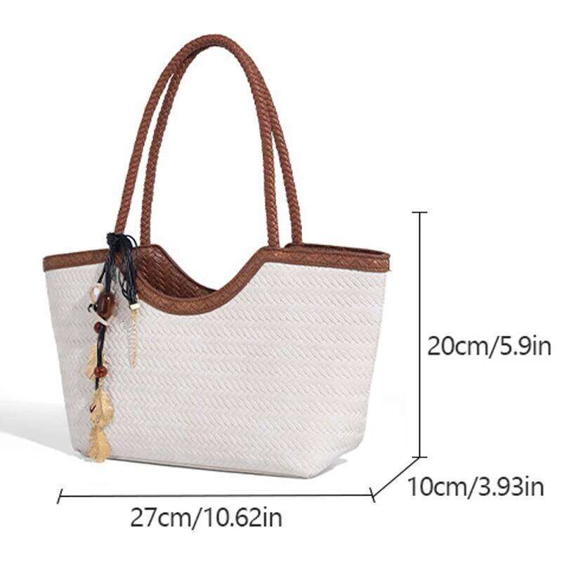 Large Capacity Commuter Woven Women's Handbag 2025 New High Quality Basket Shoulder Fashion Versatile Tote Bag