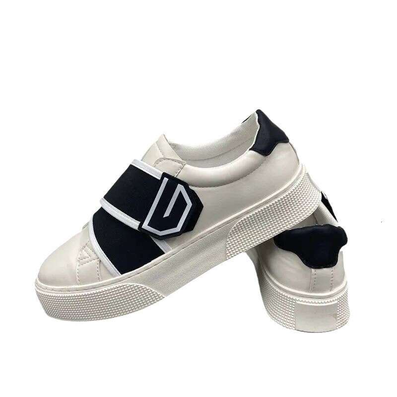 Men's 2024 Spring Summer New Breathable Versatile Student Thick Sole Slip-On Casual Shoes Velcro Sneakers