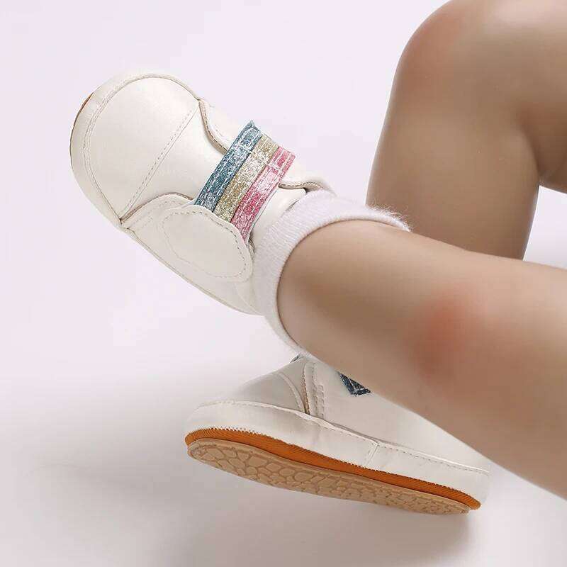 Spring Baby Girls' White Series Fashion Soft Sole Anti slip Breathable Walking Shoes 0-18 Months