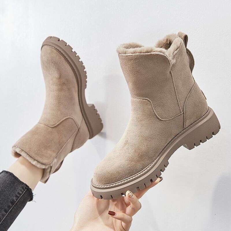 Snow Boots Women Winter 2025 New Plus Velvet Woman Shoes Warm Boots Thick Cotton Shoes Furry Black Women Boots Botas De Mujer