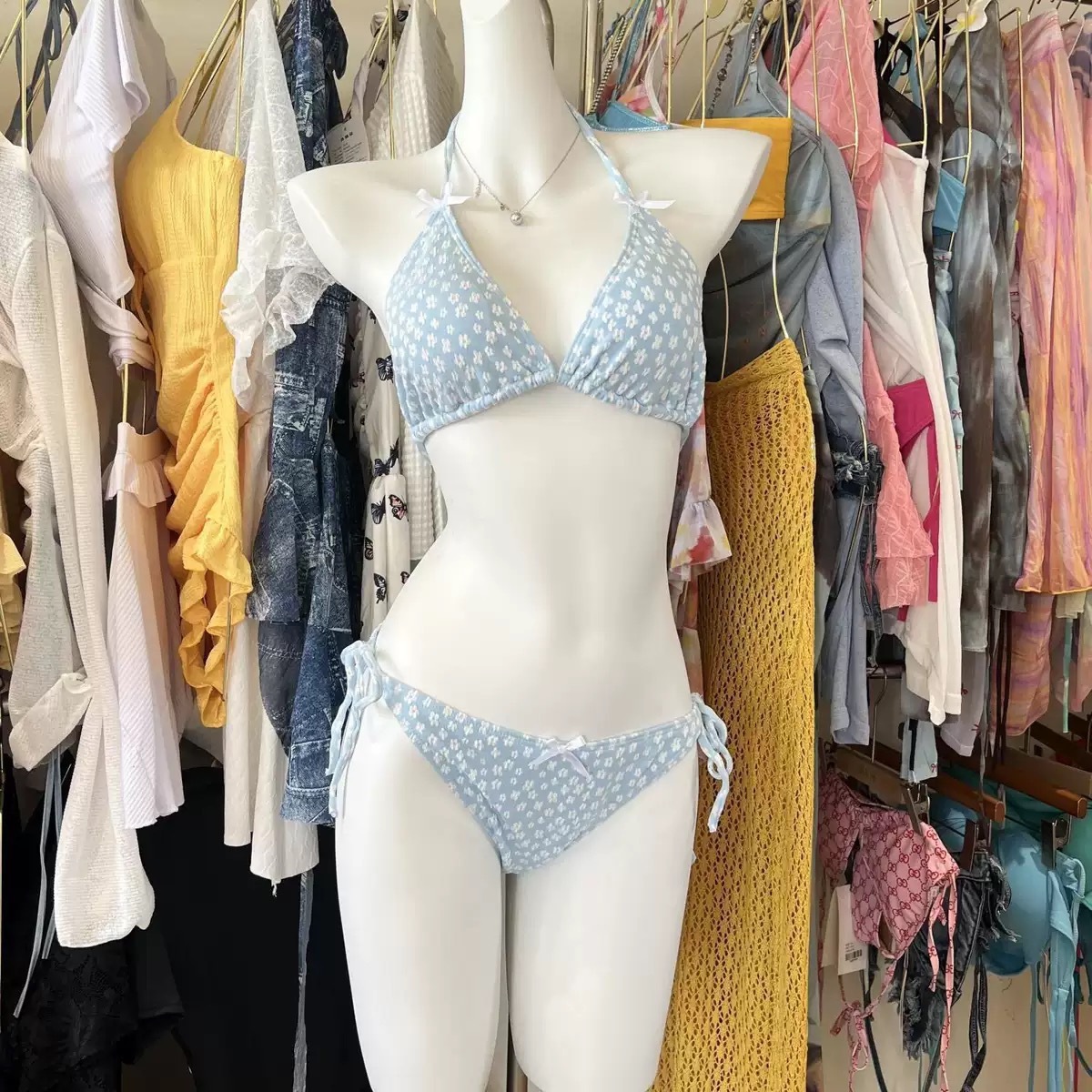 High-End Bikini Conservative Loose Sunscreen Cover-Up Korean Style Ins Hot Girl Vacation Swimwear Four-Piece Set Swimsuit for Women
