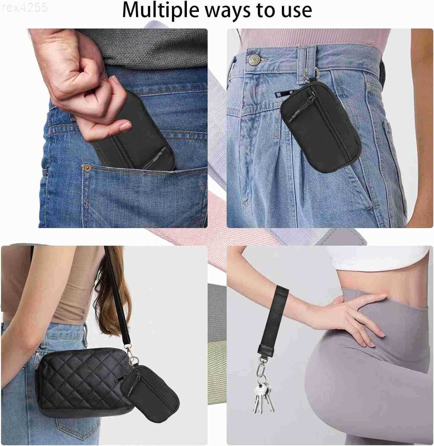 The Wallet 2nd Gen 636 inch The Pouch Wristlet for women Zippered Card Case With Id WindowHand strap for women Coin Purse Mini Portable Keychain Walle