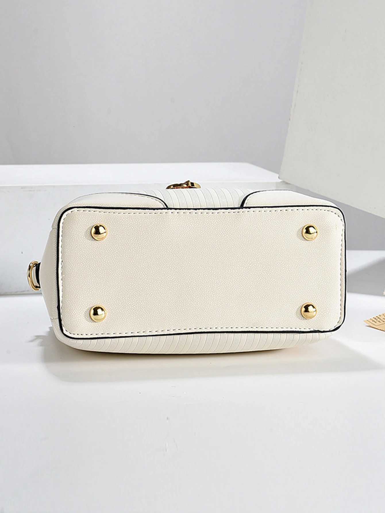 Fashion bucket bag simple style PU leather handbag large capacity solid color womens crossbody bag Z250911