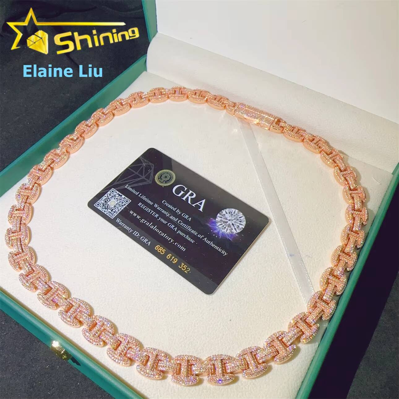 12mm Iced Out VVS Moissanite Diamond Sterling Silver 925 Cuban Link Chain Necklace Miossanite Hip Hop Jewelry