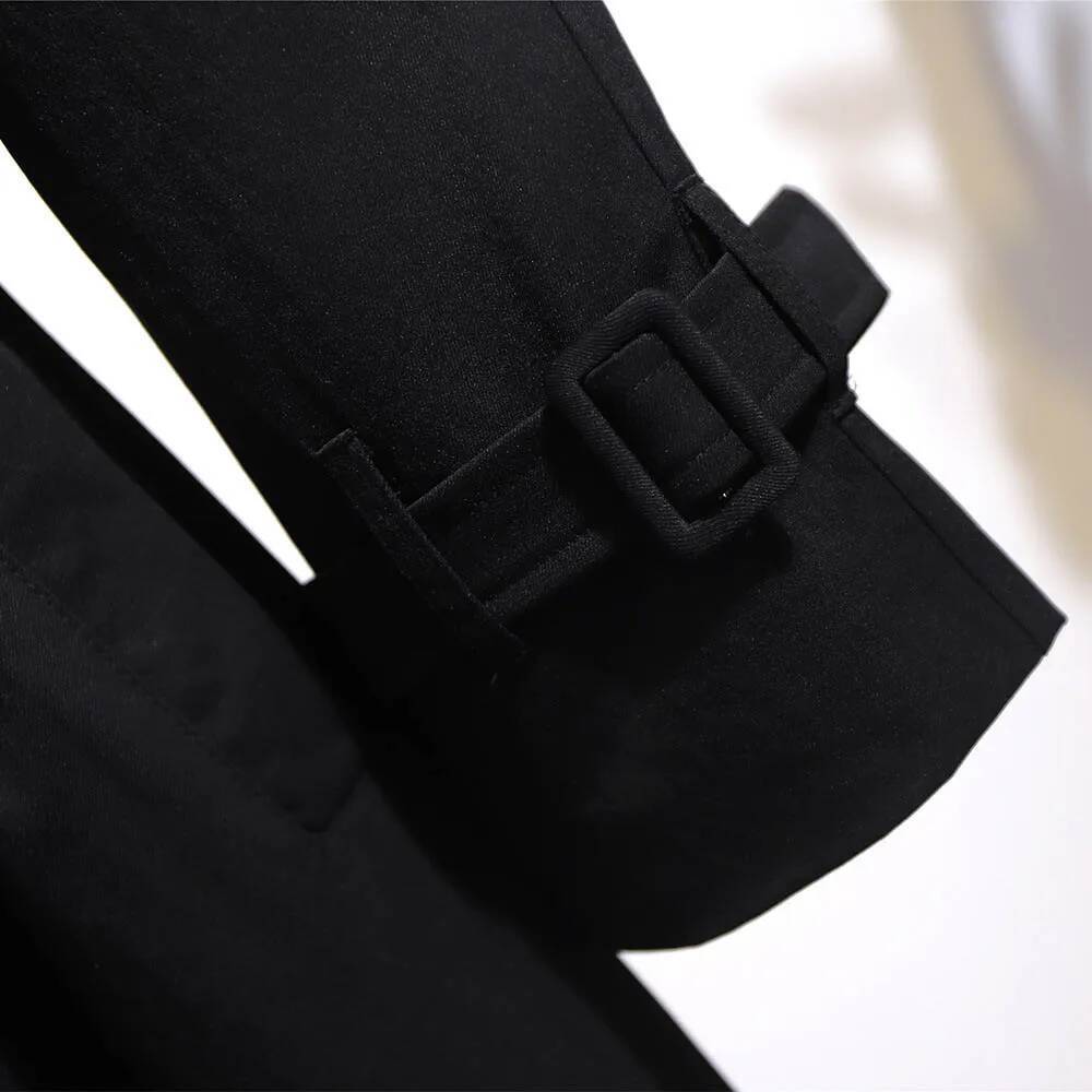 150Kg Plus Size Women's Autumn Tailored Collar Long Trench Bust 153cm 5XL 6XL 7XL 8XL 9XL Loose Double-Breasted Coat