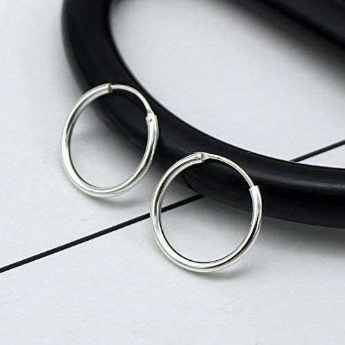 Earrings- Cartilage Endless Small Hoop Set for Women Men, 3 Pairs of Hypoallergenic Sterling Sier Tragus Earrings Nose Lip Rings
