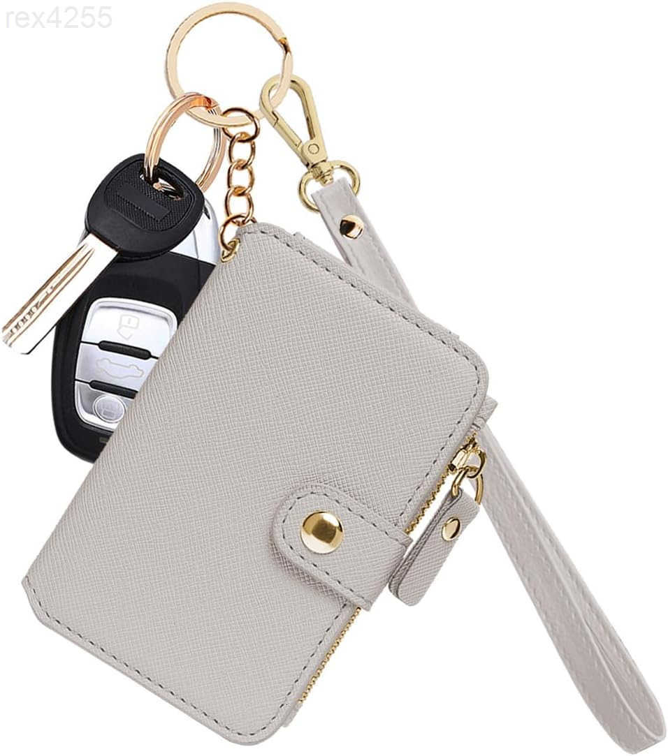 Wristlet Keychain Wallet Key ring Bracelet with Wrist Wallet for Women with Key Holder Gift BoxBeigeW250910