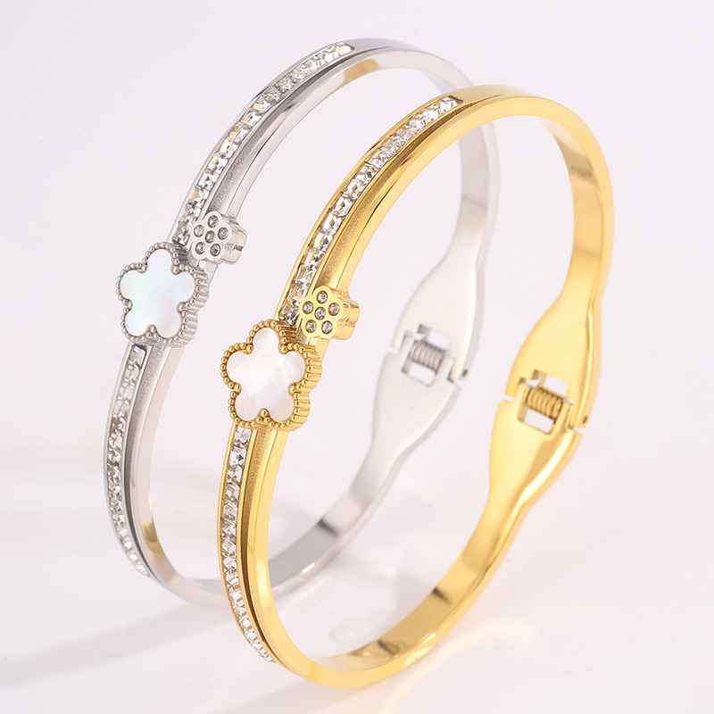 Classic five leafs Flower Designer Bangle Luxury Bracelets Women's Fashion Wedding Jewelry Accessories Trendy Fashion Party Gifts Christmas Gift 