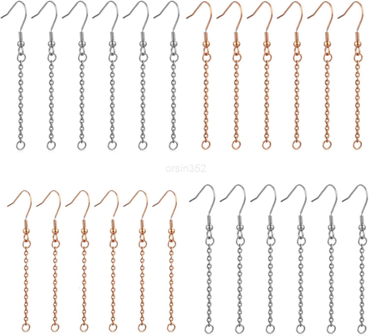 20 Pcs Earrings Beading Hoop for Jewelry Making Jewelry Findings Hoops Adjustable Chain Extender Earring Charms Extension Chains for DIY Craft Earring