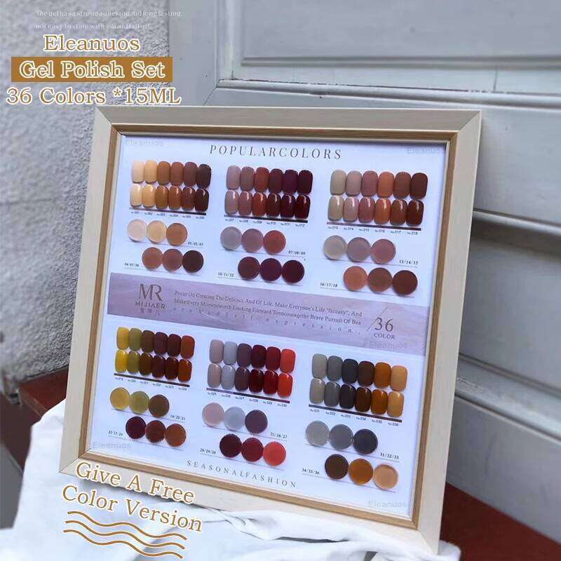 Eleanuos 15Ml Polishing Polish 36 Color Orange Yellow Brown Gold Shiny Autumn And Winter Immersion Gel Nail DIY Salon