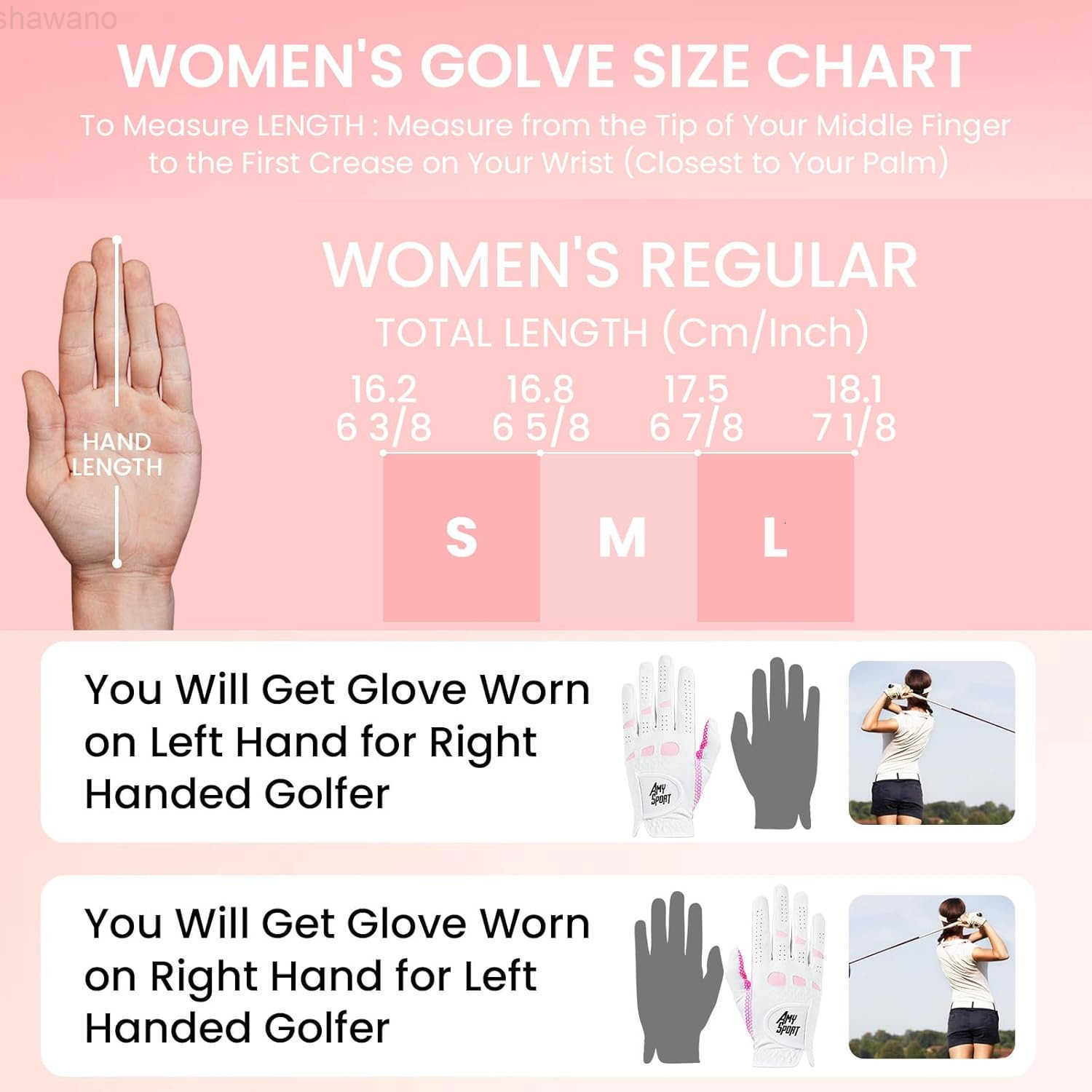 Sport Golf Gloves Women Left Hand Right All Weather Rain Grip Value 2 Pack Ladies Soft Pink Glove Lh Rh Both Hand Fit Size Small Medium Large XLW25091