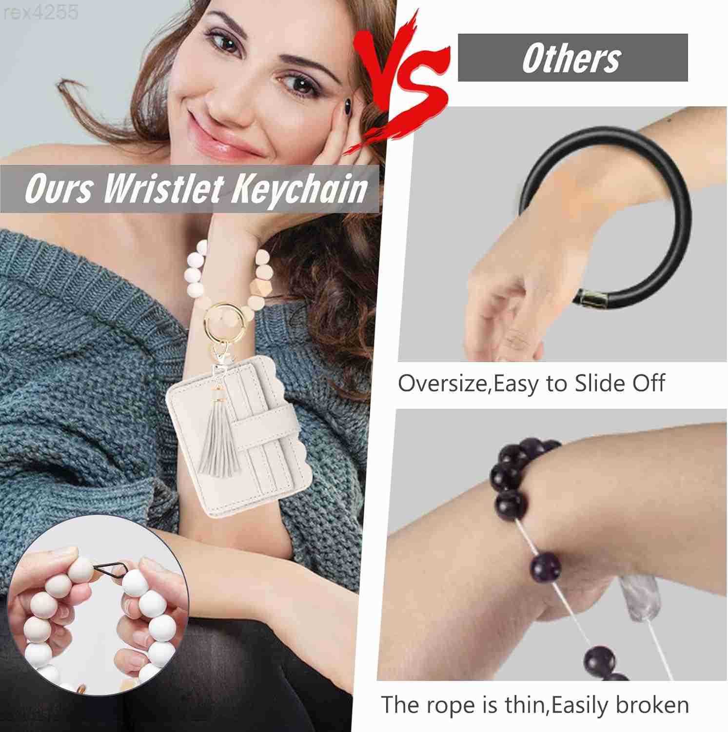 Wallet Keychain Wristlet for Women RFID Card Holder Keychain Key Chain Wallet Key Ring with Wrist Wallet for WomenW250910