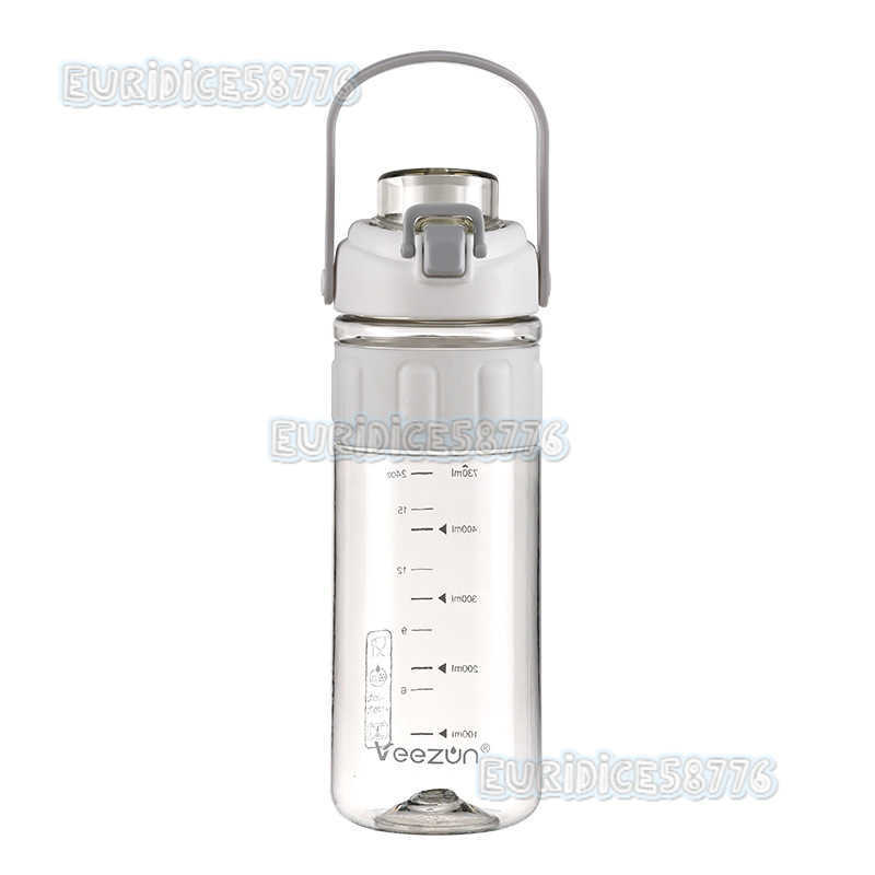 Sports Water Bottle for Adults Men and Women with Portable Handle Summer Outdoor Student Plastic Cup H250911