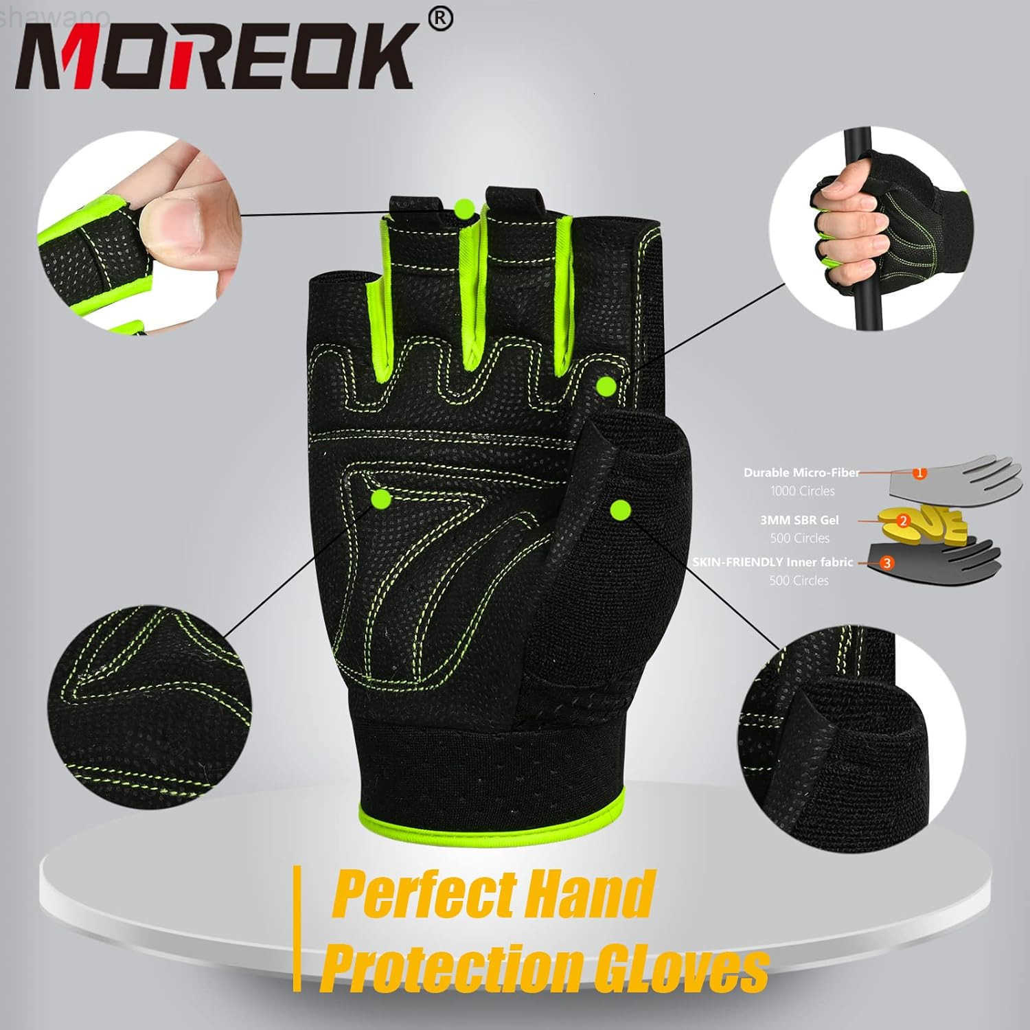 Workout Gloves Padded Weight Lifting Gloves for MenWomen 3MM Gel Fingerless Grip Gym Gloves Fitness Gloves for ExerciseHangingWeightlifting Cycling Pu