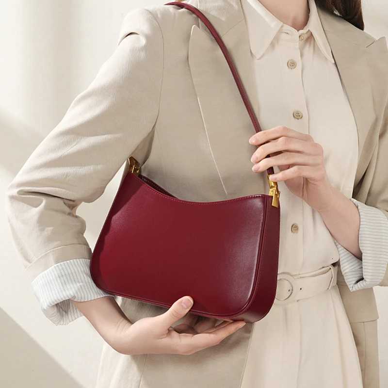 Hifasion Trendy Cowhide Genuine Leather Underarm Shoulder Bags For Women 2025 Luxury Designer Crescent Tote Work Ladies Handbags W250911